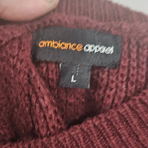 Ambiance Apparel size Large lace up back Purple sweater - Picture 4 of 4